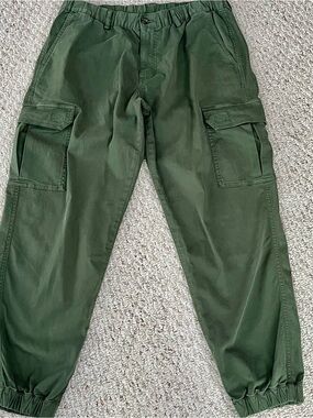 Bearbottom Cargo Jogger Pants Mens L Army Green Pockets Stretch